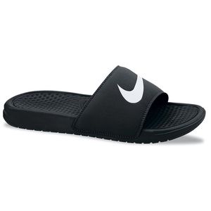 Men’s Nike Black Benassi Swoosh Massage Slide Sandals From Finish Line Size 9